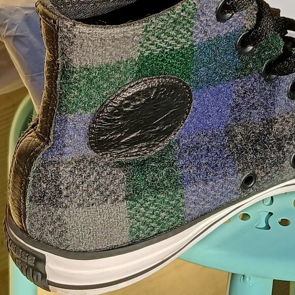 Converse x Woolrich Hi Tops 2015 Collab Wool Plaid 'Black Thunder' NWOB Sz M6 W8 - Picture 4 of 15